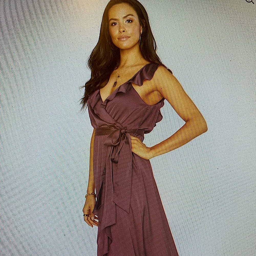 NWT Never Worn Show Me Your Mumu Samantha Ruffle Wrap Dress Blush Pink Sz Small